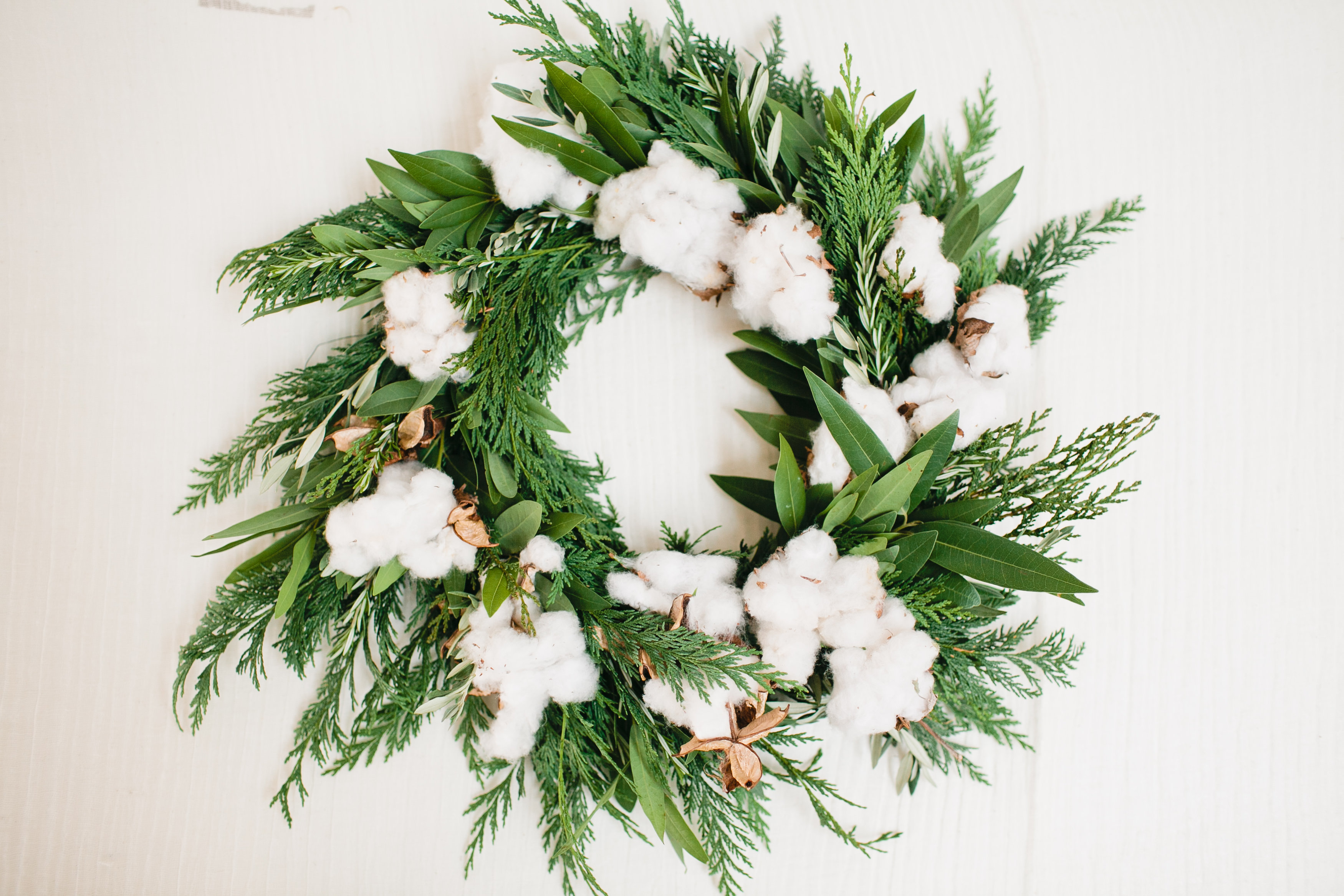 Christmas Cotton Wreath DIY