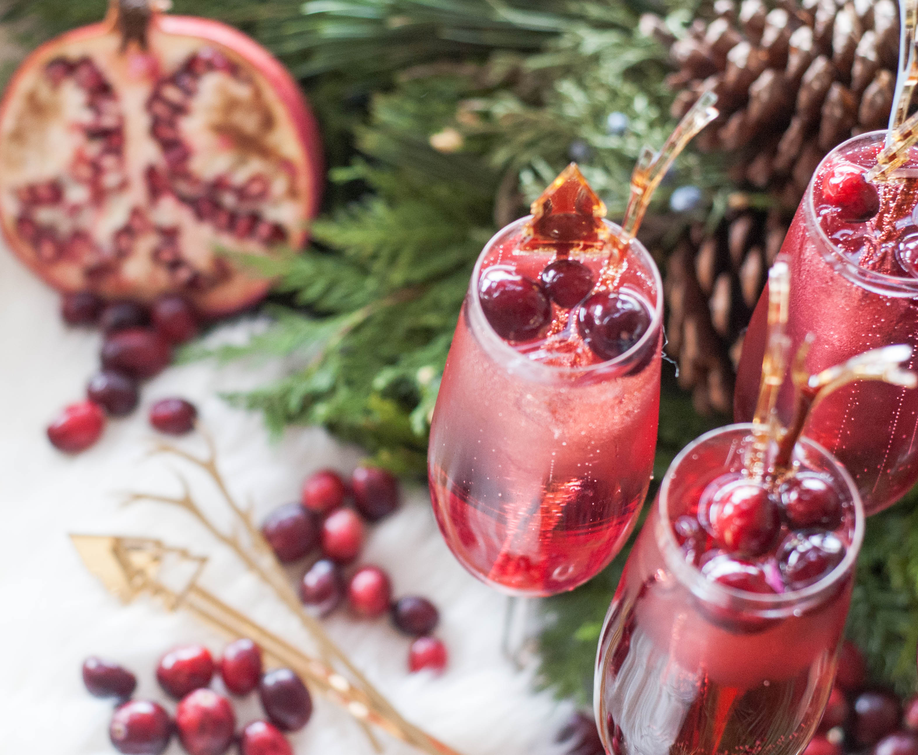 Holiday Cocktail – Vanilla Cran Pom Mimosa