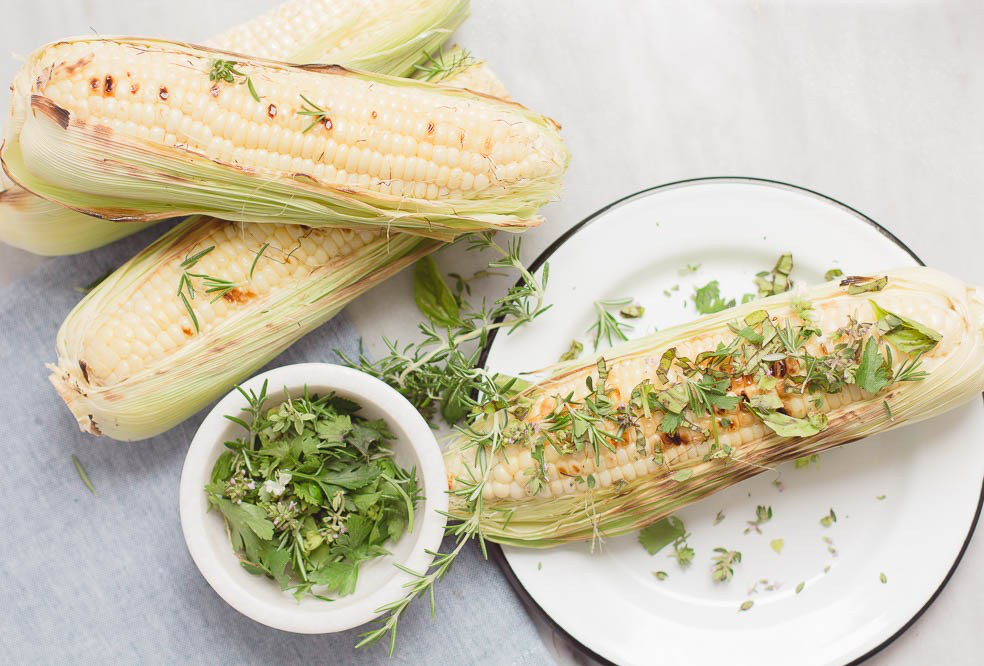 Grilled Summer Corn with Chimichurri Sauce
