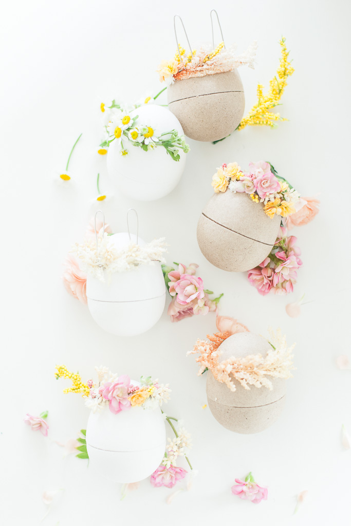 Floral Wreath Crowned Easter Eggs DIY