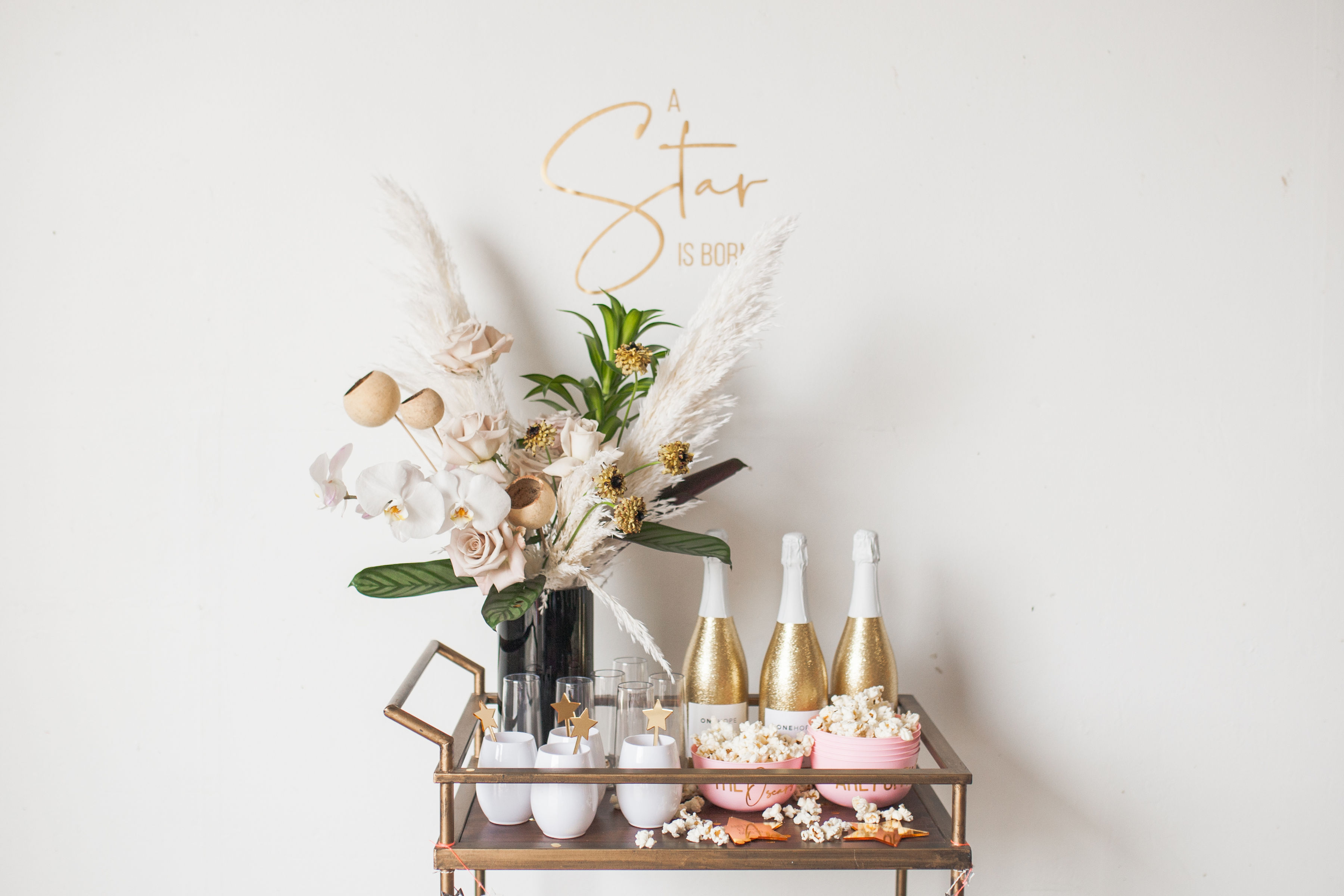 Cheers to the Oscars with this Styled Bar Cart!