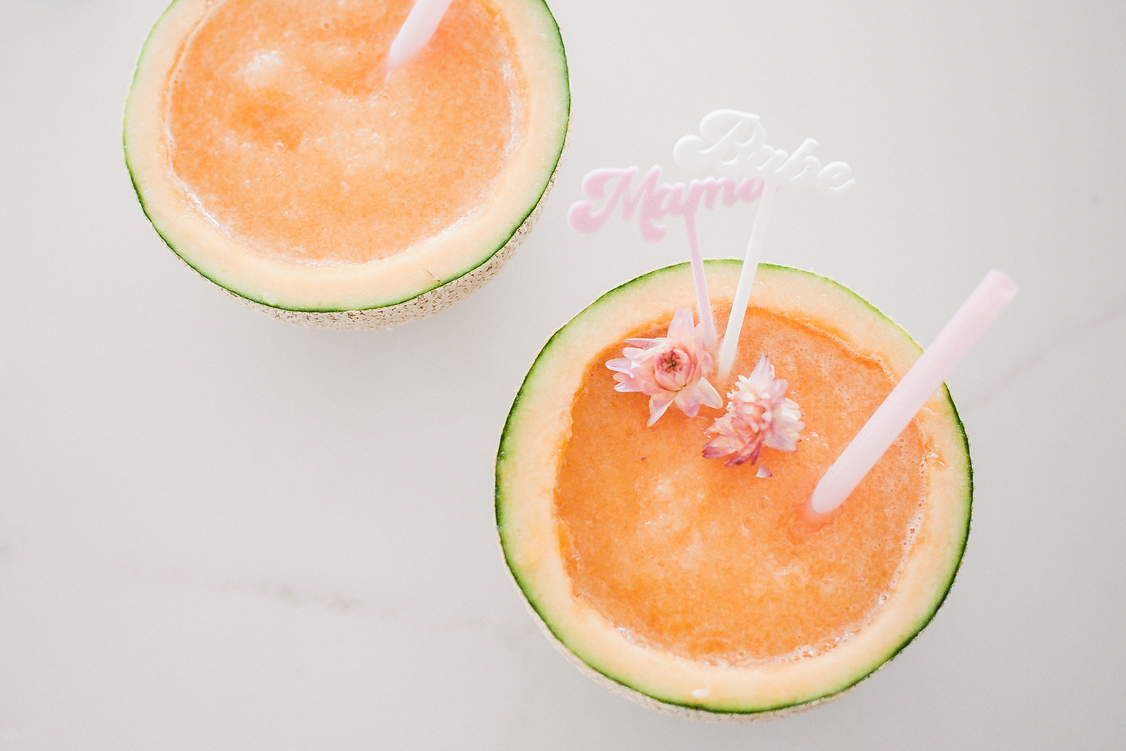 A Cantaloupe + Coconut Cocktail