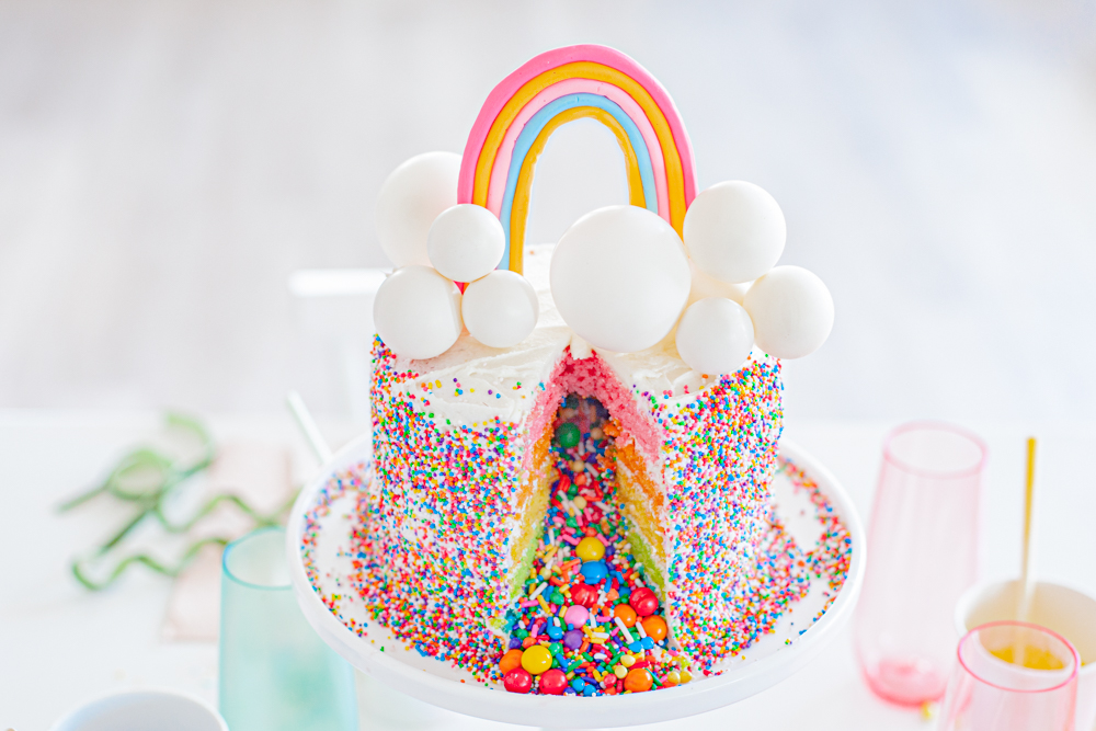 A Rainbow Cake + DIY Topper