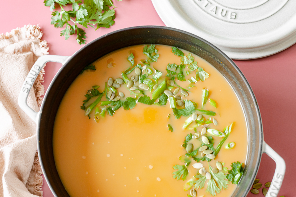 A Thai Coconut Pumpkin Soup To Warm That Belly Plus A Staub Giveaway- Beijos Eats