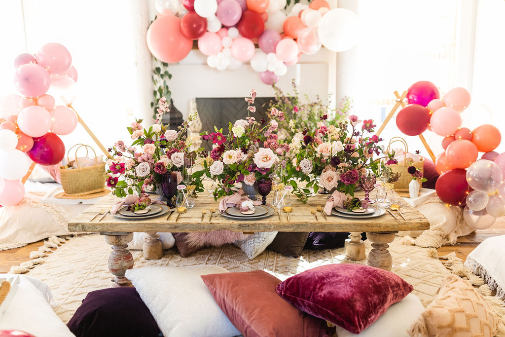 A Beautiful & Floral Filled Winter Slumber Party Bridal Shower – We Own the Night