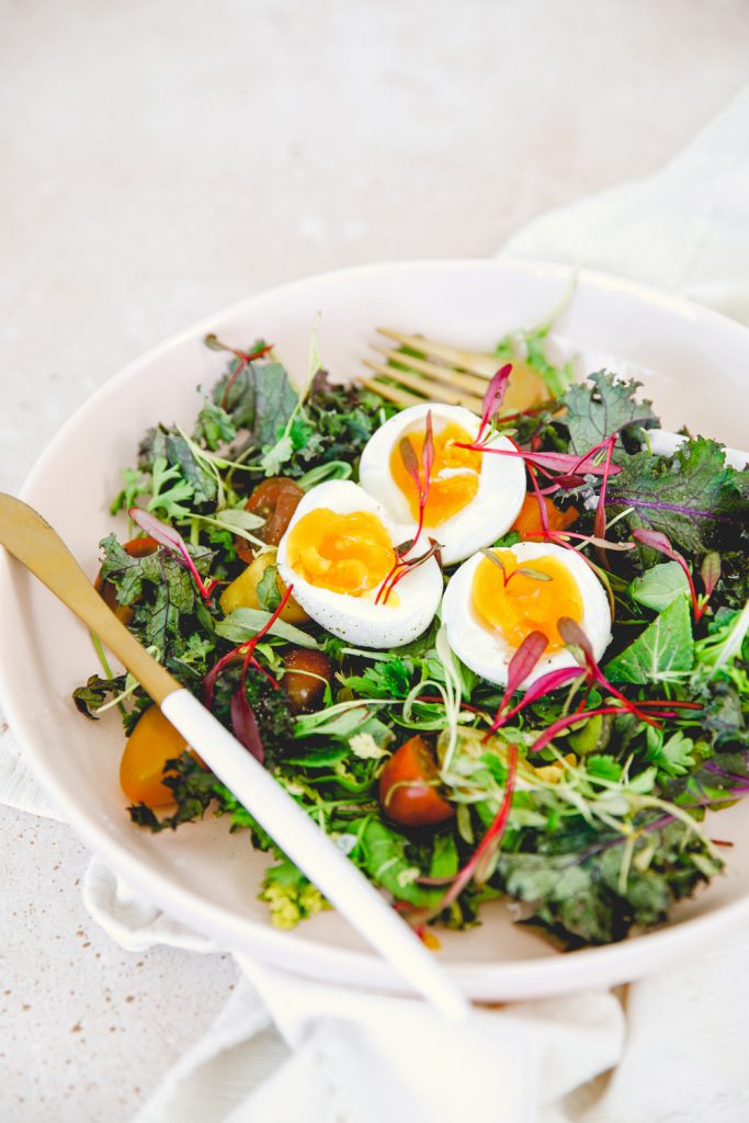 A Poached Egg Breakfast Salad • Beijos Events