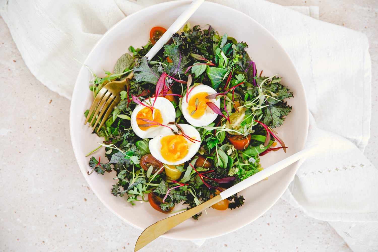A Poached Egg Breakfast Salad