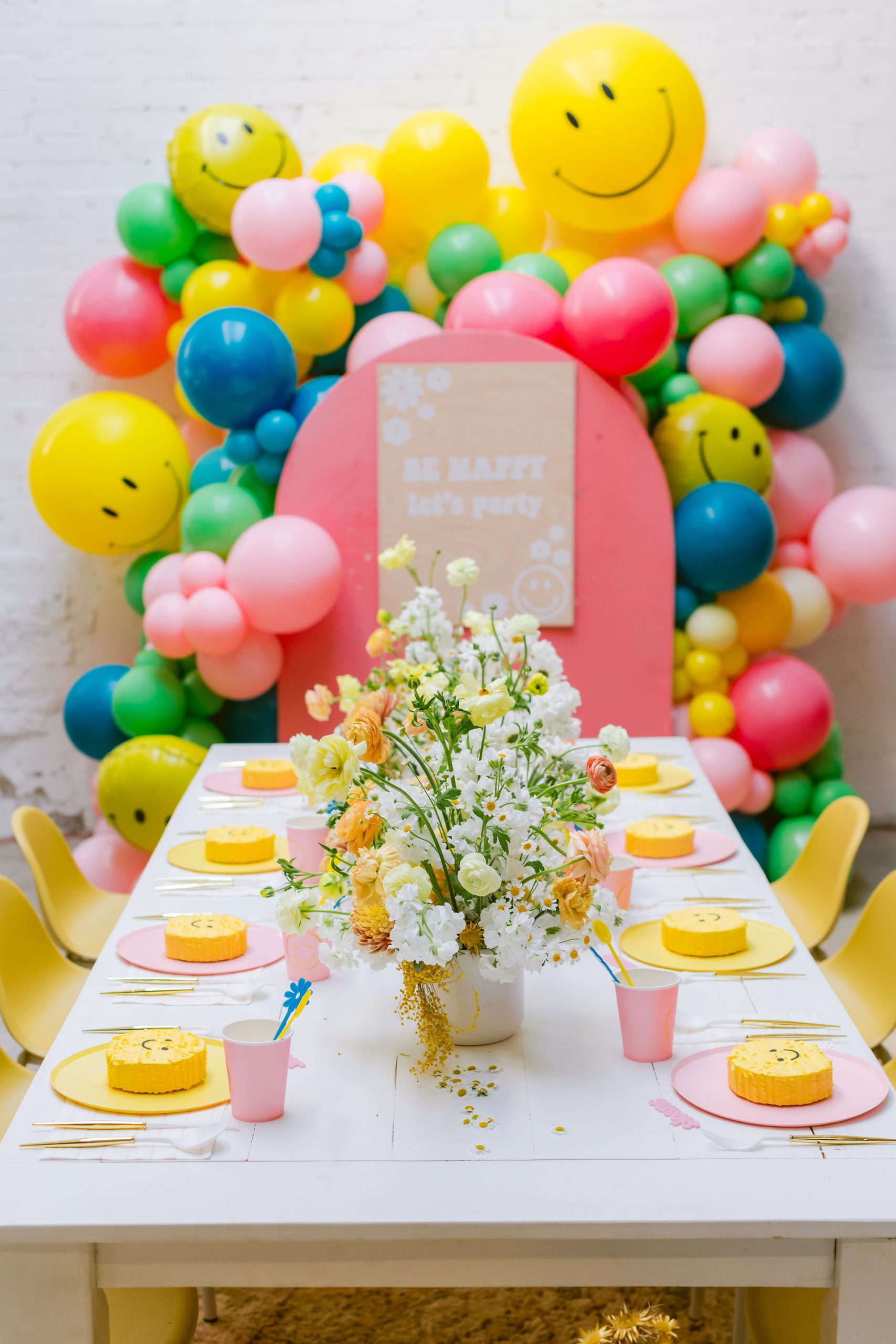 Happy Smiley Face Party for girls birthday party ideas