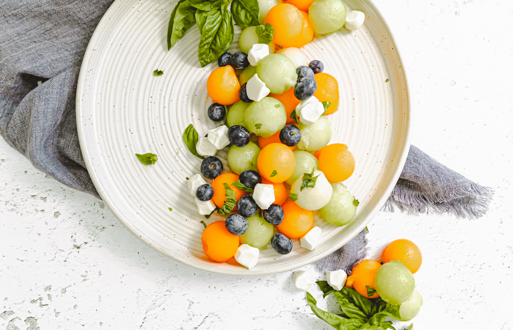 Melon Mozzarella Salad With Basil
