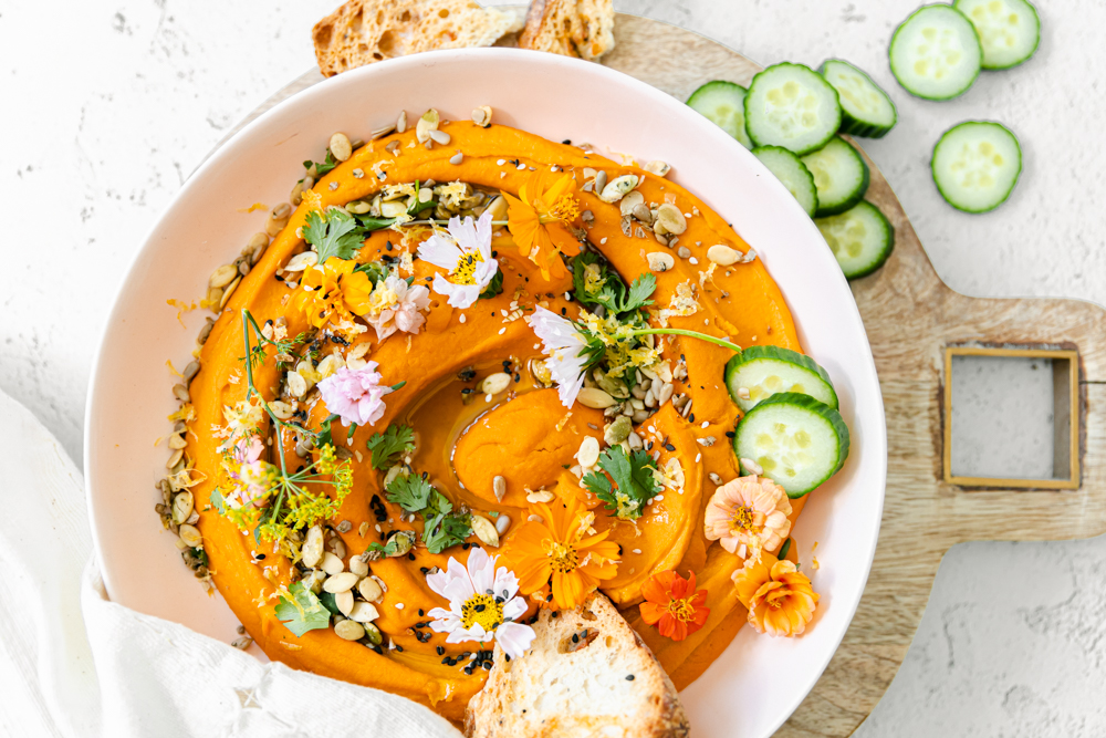 A Sweet And Bright Fall Carrot Hummus