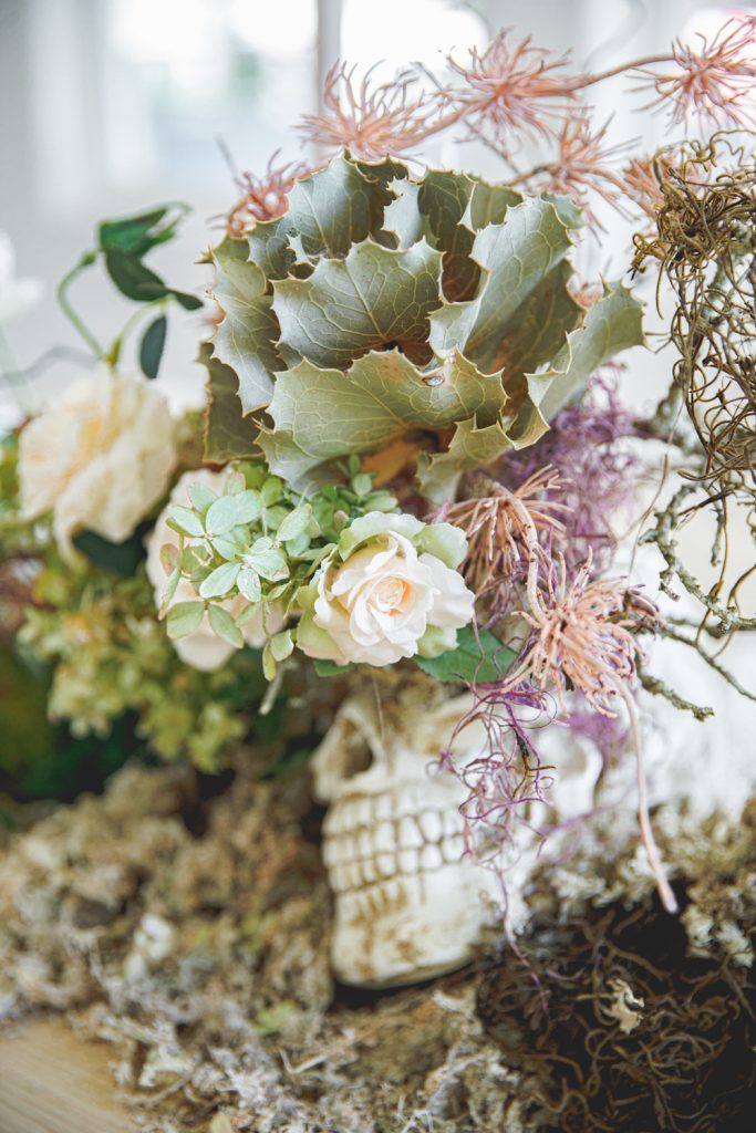 A DIY Dried Floral Skull Planter For Halloween • Beijos Events