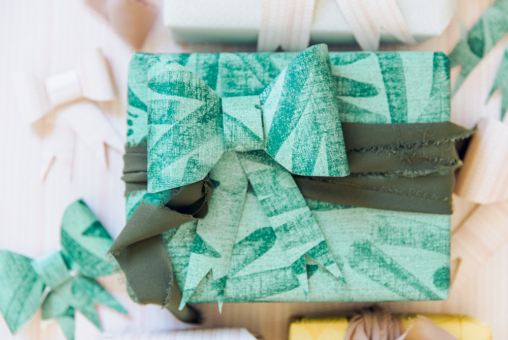 Big Green Bow Wrapping Paper