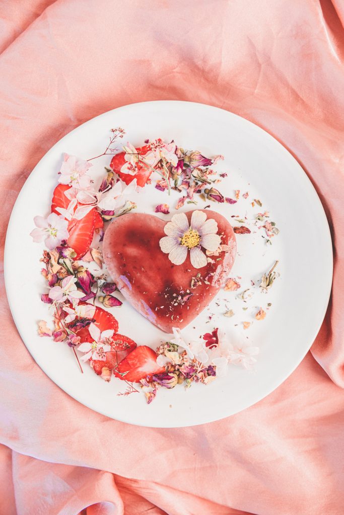 Rose-flavored Panna Cotta with Edible Flowers