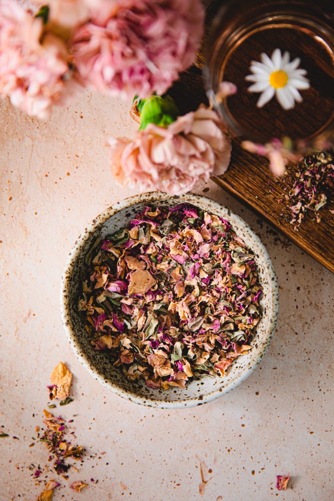 dried rose petals