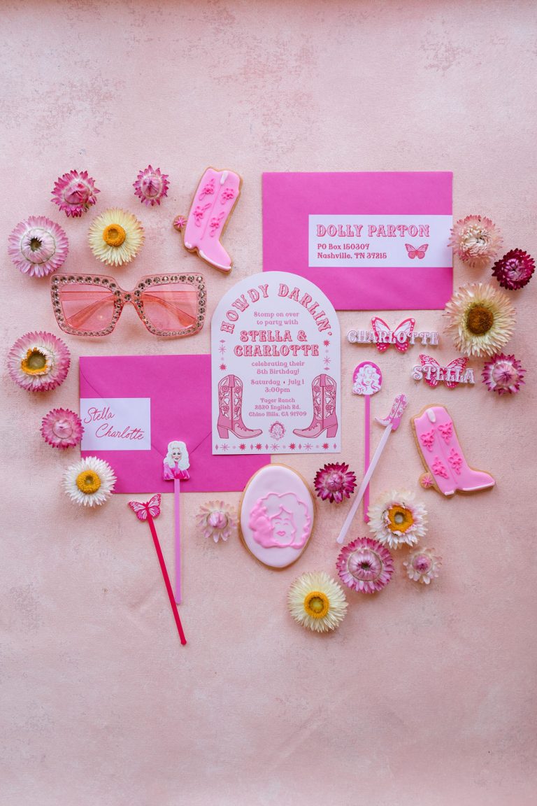 An Adorable Pink Rhinestone Dolly Parton Birthday Party • Beijos Events